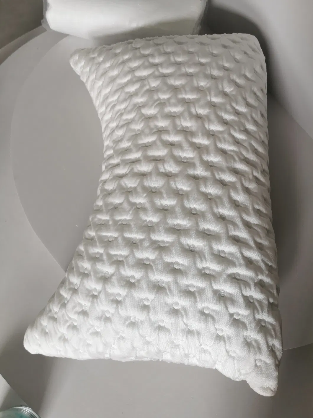 fashion Moon Shape High Quality Double Size Slow Rebound with Fabric Shredded Memory Foam Pillow