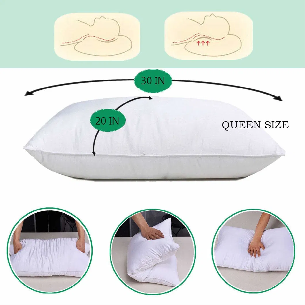 White Hotel Pillow Sleep with Polyester Ball Fiber Filling Pillow