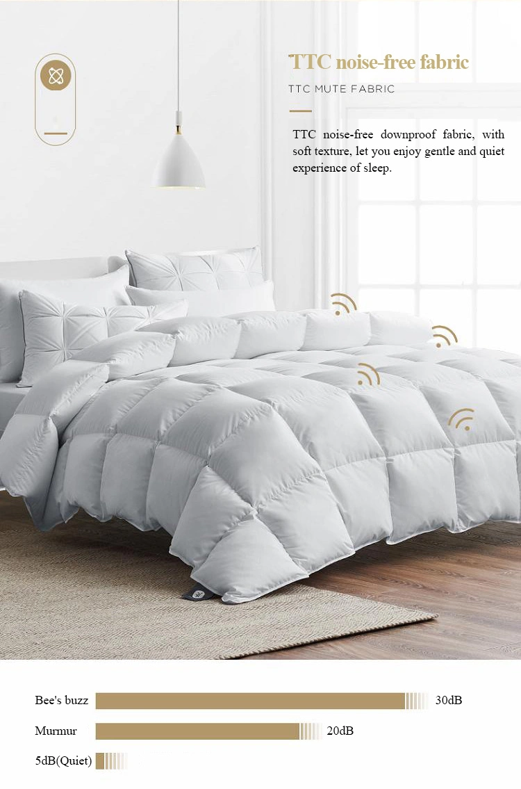 Hotel Feather Quilt White Soft and Comfortable Ultralight King Size 220X240 Cm 100% Cotton