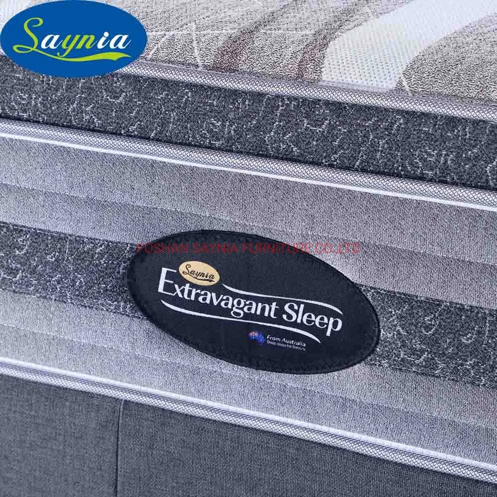 Made in China Eurotop Queen Latex Foam Bonnel Spring Bed Mattress for Hotel Bed