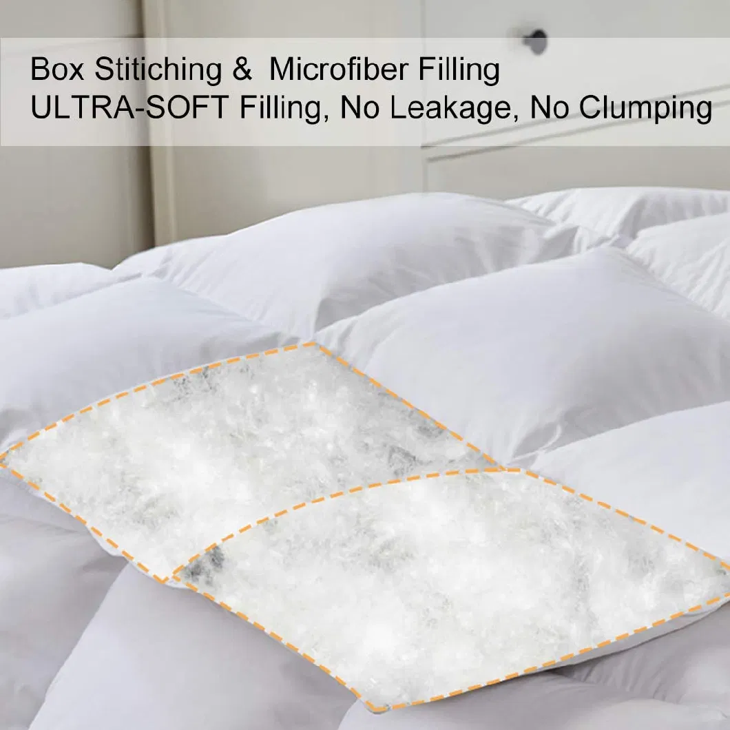 Shenone White Duck Feather Quilt Blanket Feather Down Alternative Comforter Hotel Quilt