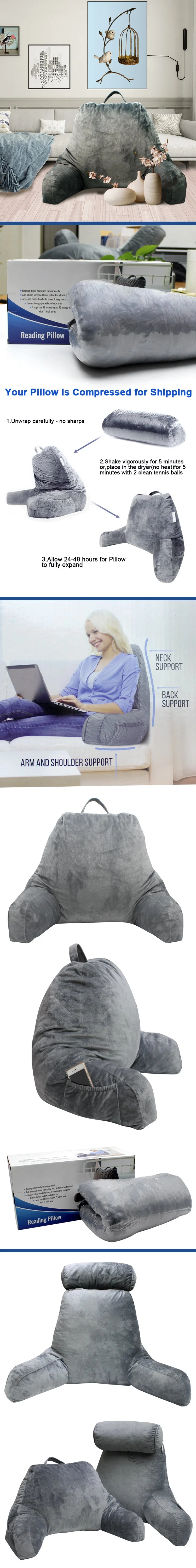 Wholesale Portable Cheap New Soft Back Support Rest Memory Foam TV Bedrest Support Reading Pillow