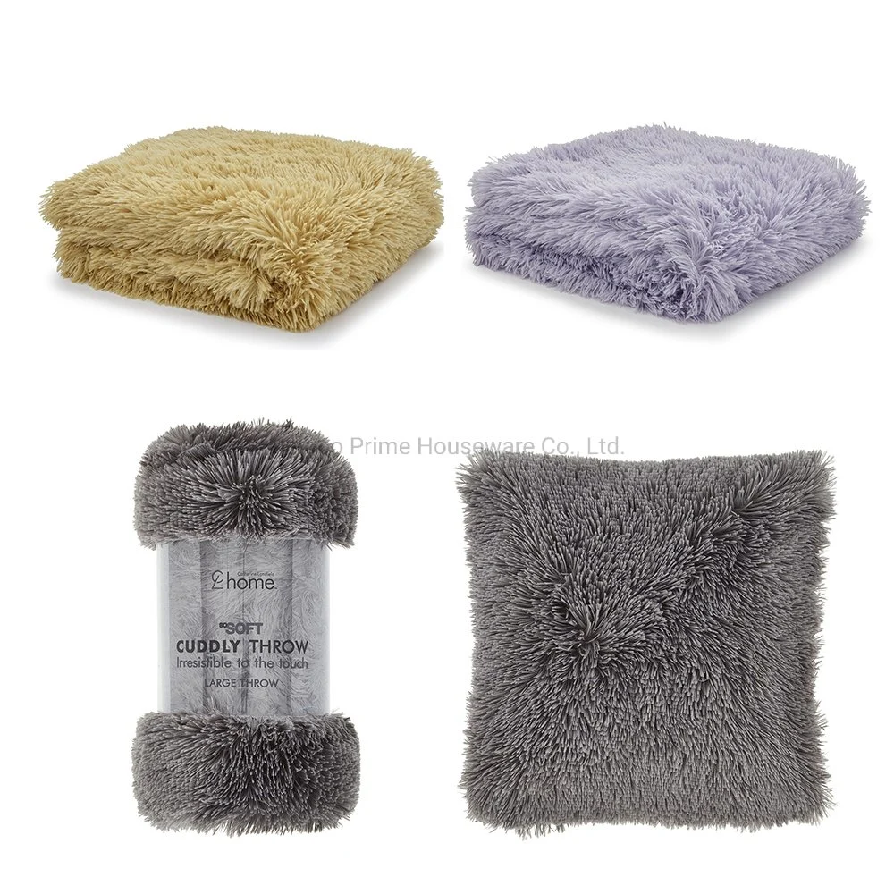 Luxury Cuddly Fur Sofa Bed Throw Blanket or Cushion Cover Shaggy Cuddly