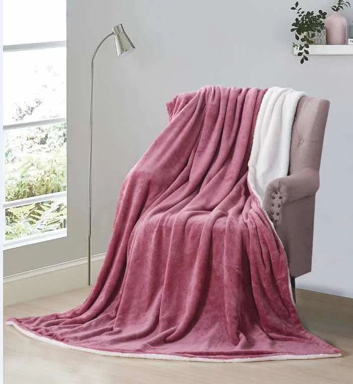 100% Polyester Flannel, Polar Fleece Coral Skin and Other Single-Layer and Double-Layer Throw Blankets with Soft Sherpa