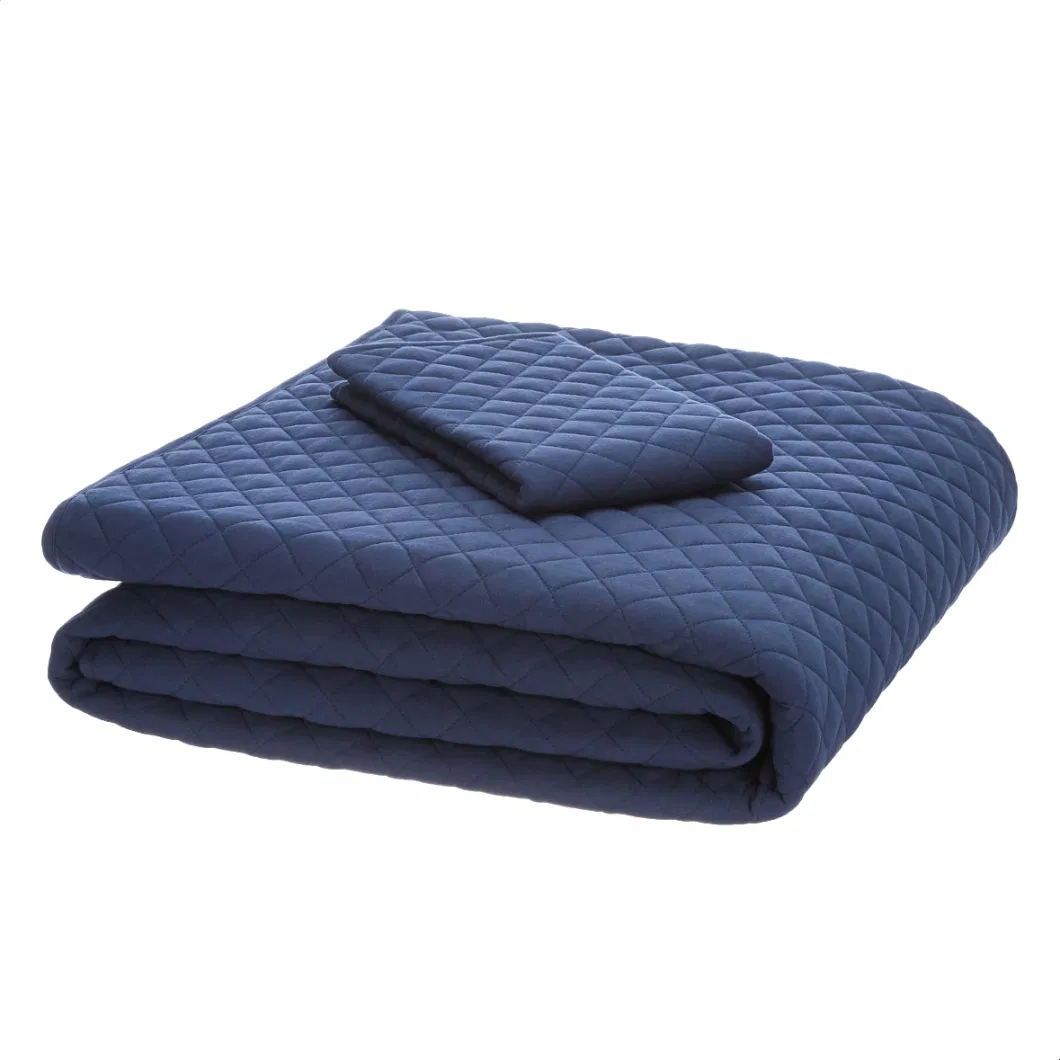 Amazon Cotton Jersey Quilt Sham Bed Set Down Alternative Set Navy Blue Quilt