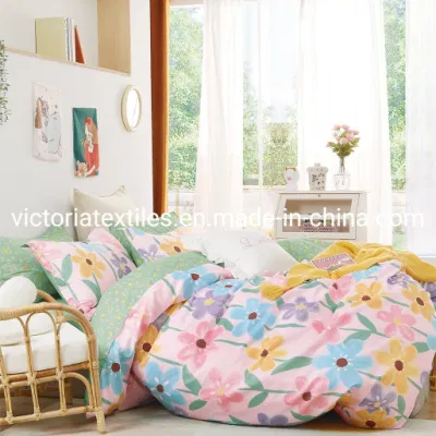 100% Cotton Printed Bed Quilt Cover Set Floral Series