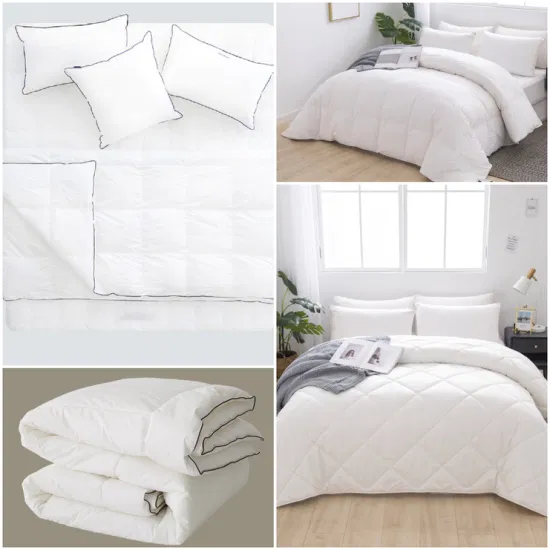 China Supplier Customized Super Soft Wholesale Brushed Microfiber Queen Size Down Alternative Bedding Polyester Hollow Fiber Filled White Hotel Summer Quilt
